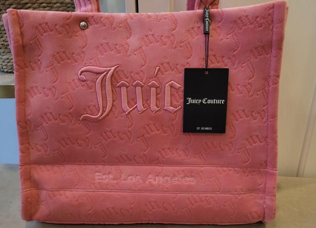 Torebka Damska Shopper Bag Welurowa Juicy Couture