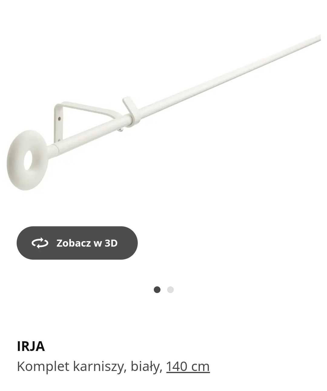 4 szt. Karnisz IRJA. Ikea. 140cm