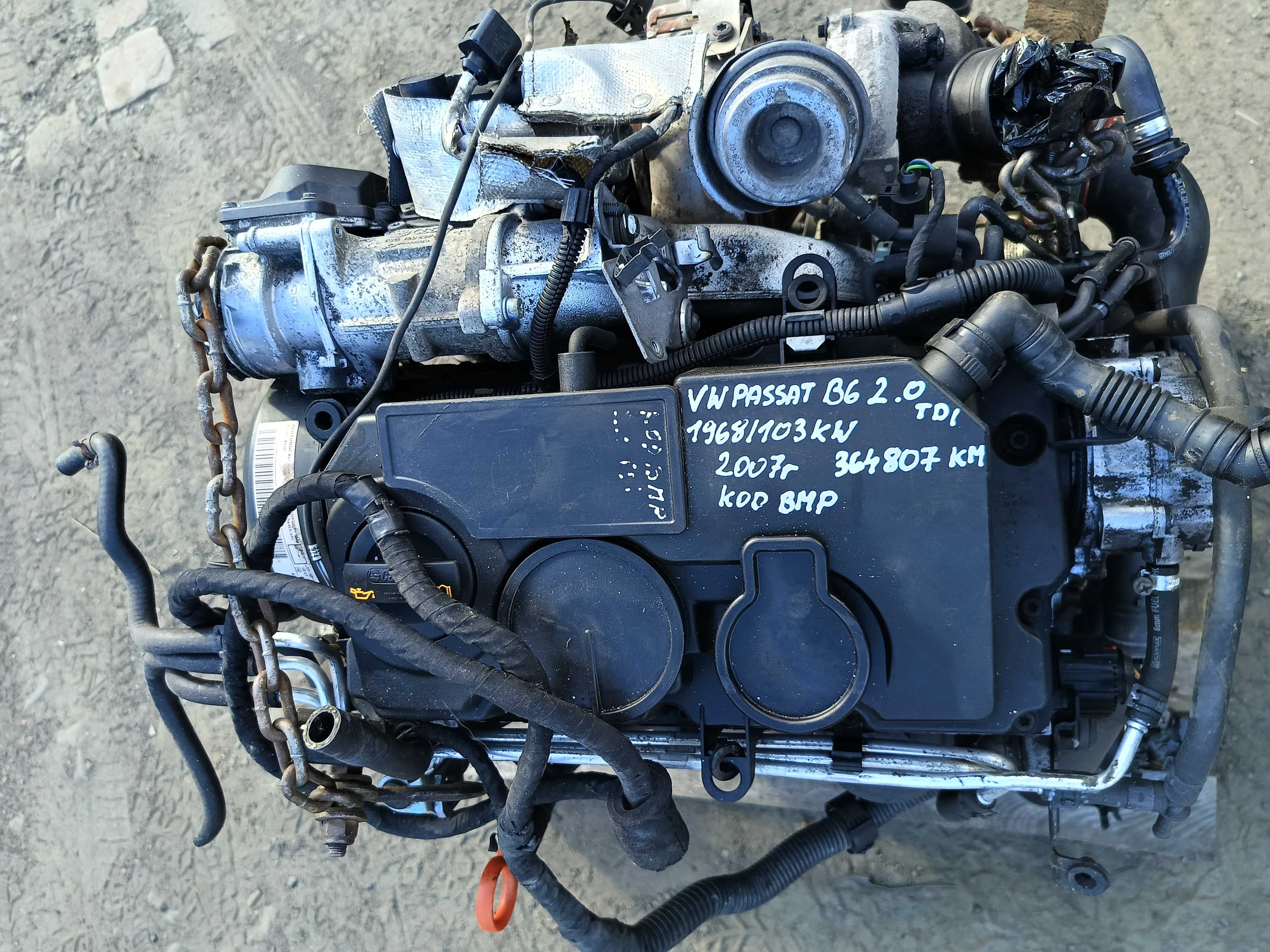 Silnik PASSAT B6 2.0 TDI 1968/103 KW 2007r. kod BMP