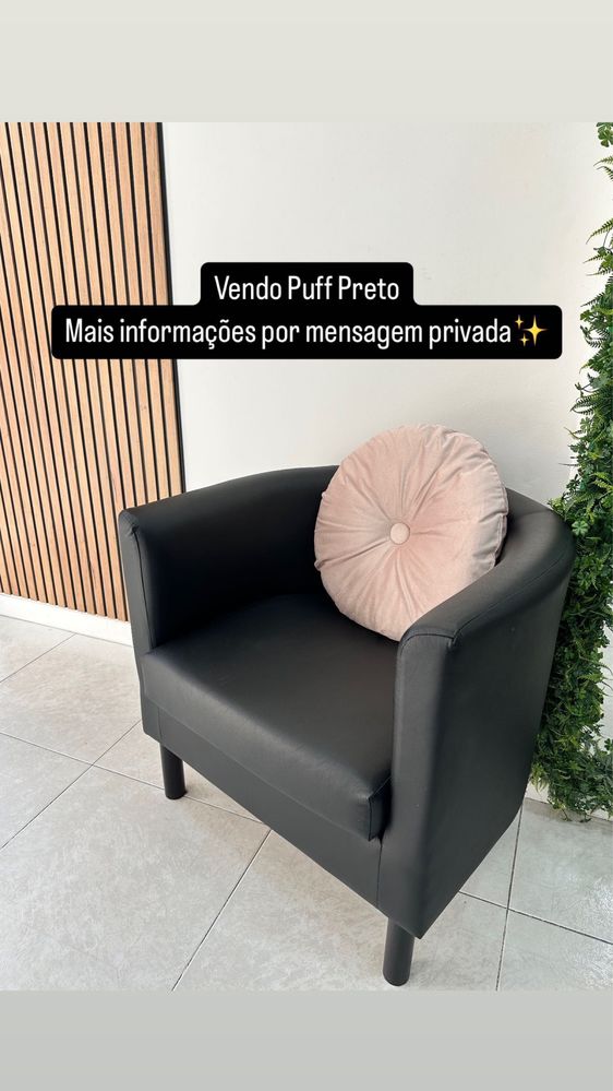 Cadeirão/puff preto