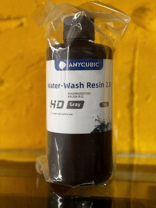 Смола для принтера HD Water-Wash Resin 2.0 GREY Anycubic СІРА