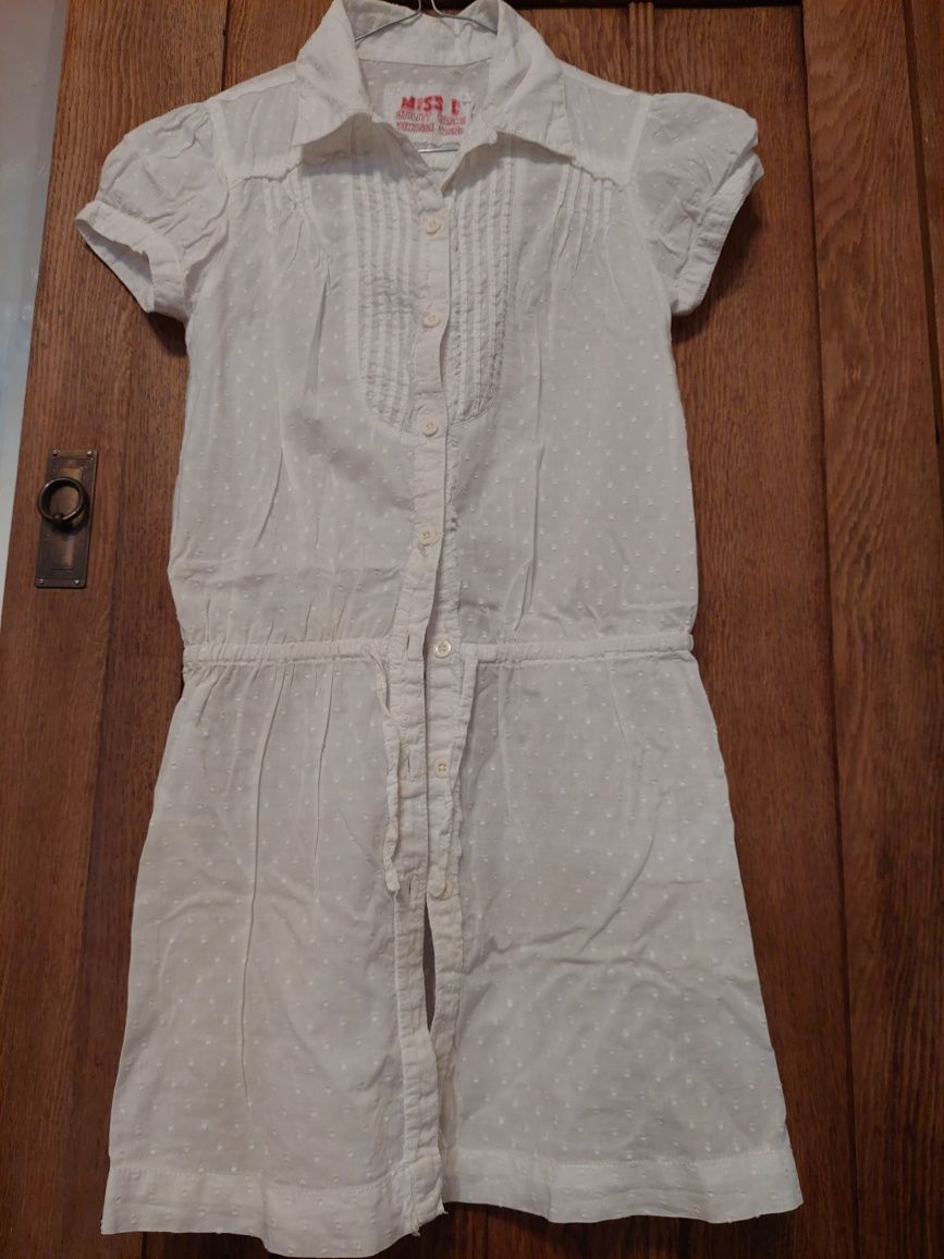 Bluzka tunka biała piękna sukienka 146