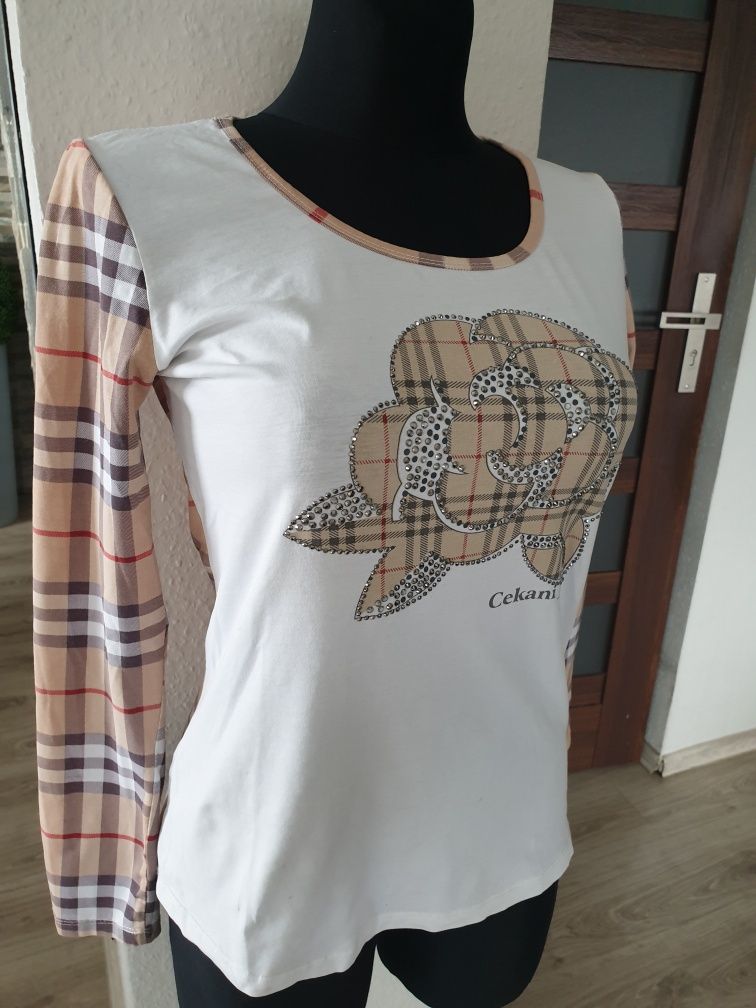 Bluzka w kolorach Burberry i