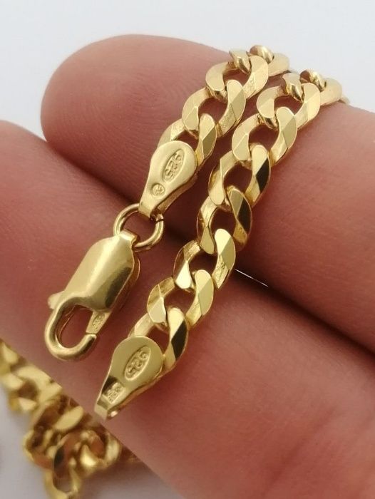 Złoty Łańcuszek Pancerka 60 + Krzyż Srebro 925 + 24k Złoto GWARANCJA!