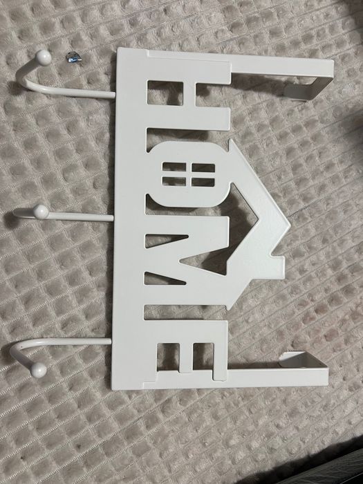 Cabideiro de porta “HOME” branco