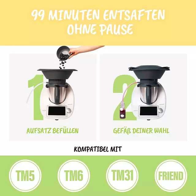 Sokownik parowy sokowirówka do VORWERK Thermomix TM6 TM5 atest BPAfree