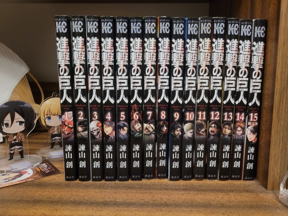Attack on Titan Shingeki no Kyojin t1-15 po japońsku set kolekcjonera
