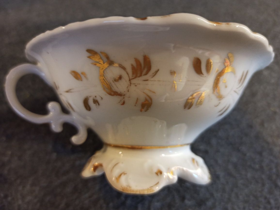 Porcelana Śląska Filiżanka do herbaty  DUO Złocenia