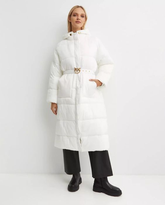 Pinko 34 Xs Płaszcz Damski Puchowy Czarny Consolata Cappotto D1747