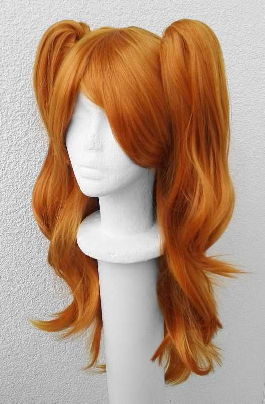 NGE Asuka cosplay wig ruda pomarańczowa peruka z kitkami