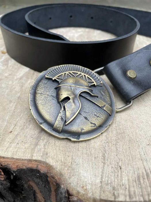 Ремінь з пряжкою Центурион латунь bb37 Мужской ремень ручной работы