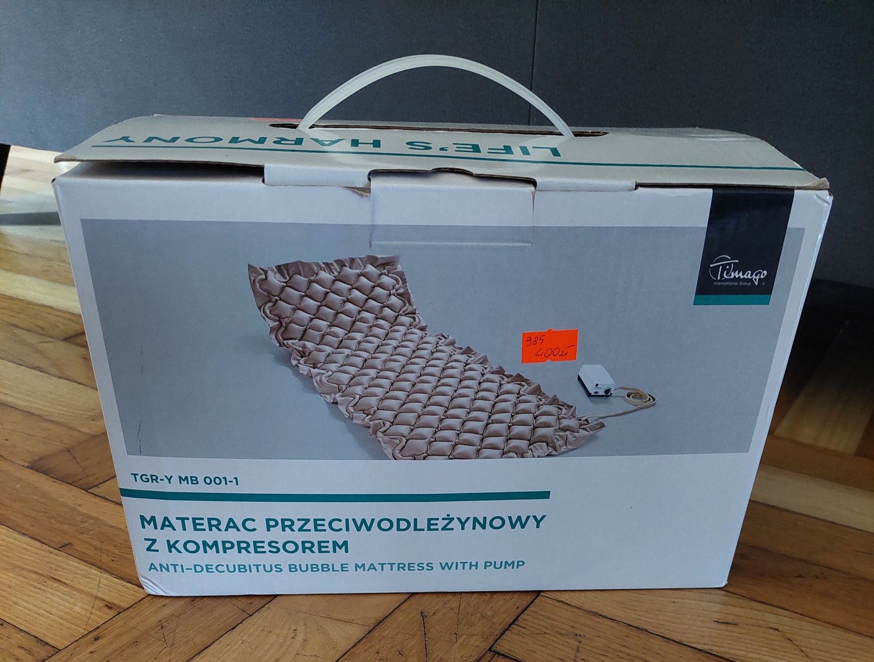 Materac przeciwodleżynowy z kompresorem nowy 200x90x7cm