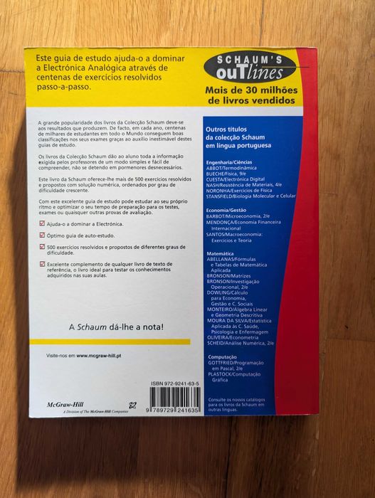 Livro técnico exercícios "Electrónica Analógica"