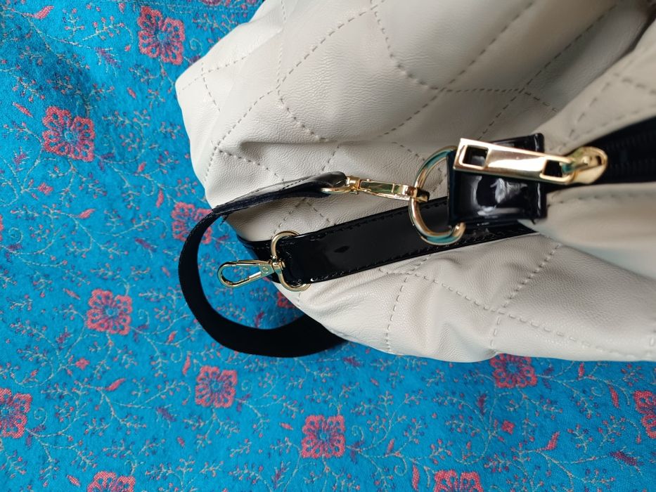 EGO torebka shopper fitnesówka  skóra ekologiczna kremowa