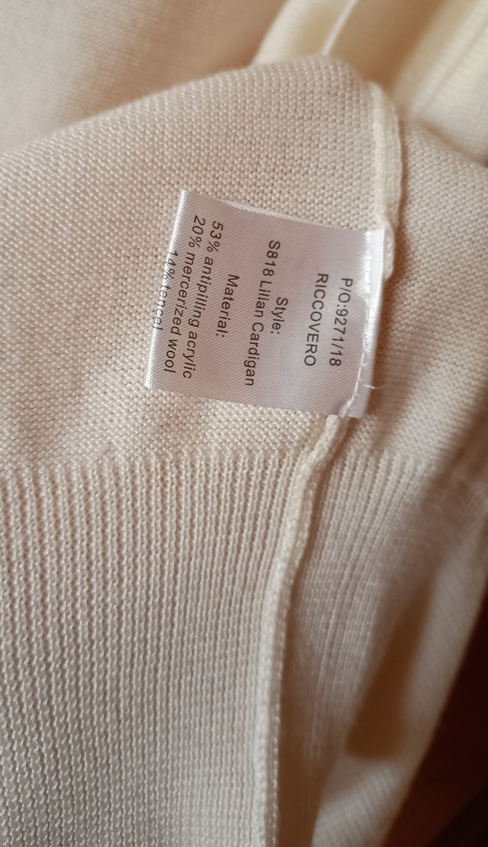 Riccovero  Norweski elegancki sweter z wełny merynosów, Rozmiar M-XL