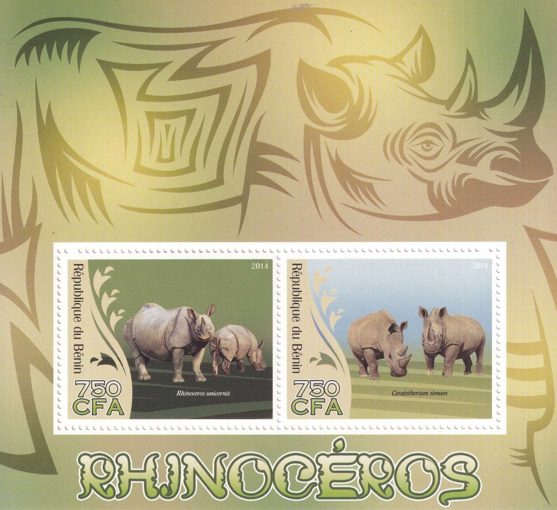Benin 2014 cena 3,90 zł (4) - nosorożce