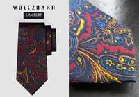 Jedwabny krawat Lambert • paisley • 100% jedwab • NOWY