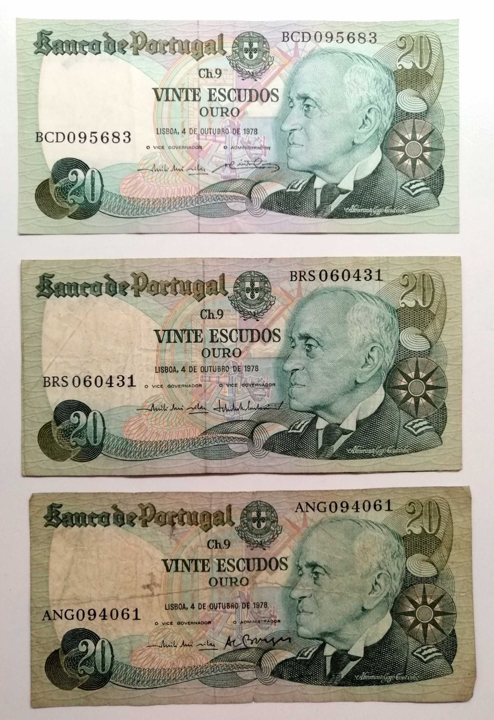 Lote Notas Escudo, Cruzeiro, Dolar, Meticais, Franco Belga