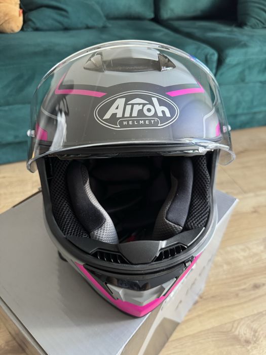Kask motocyklowy Damski Airoh ST.501 Square Helm (czarny mat/różowy XS
