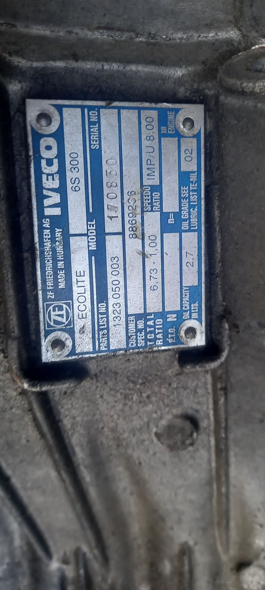 Caixa velocidades iveco