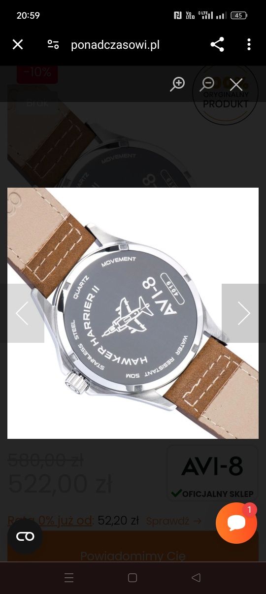 Avi-8 Hawker harrier 2 nowy zegarek