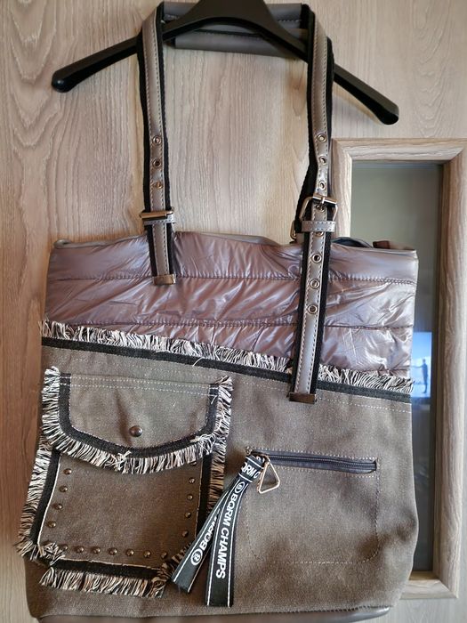 Torebka z kieszenią Nowa szara duża