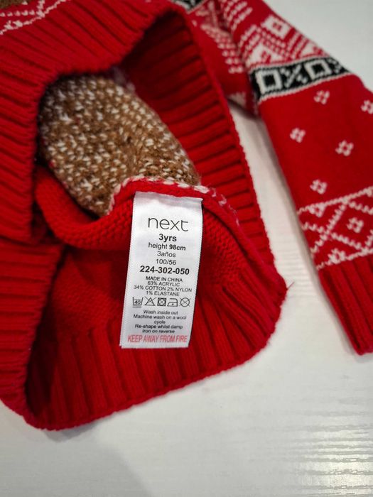 Дитячий новорічний светр Next 98 розмір, новорічна кофта