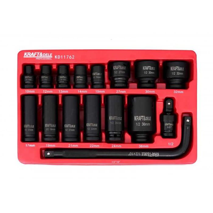 NASADKI klucze UDAROWE 1/2" 16 szt. KD11762