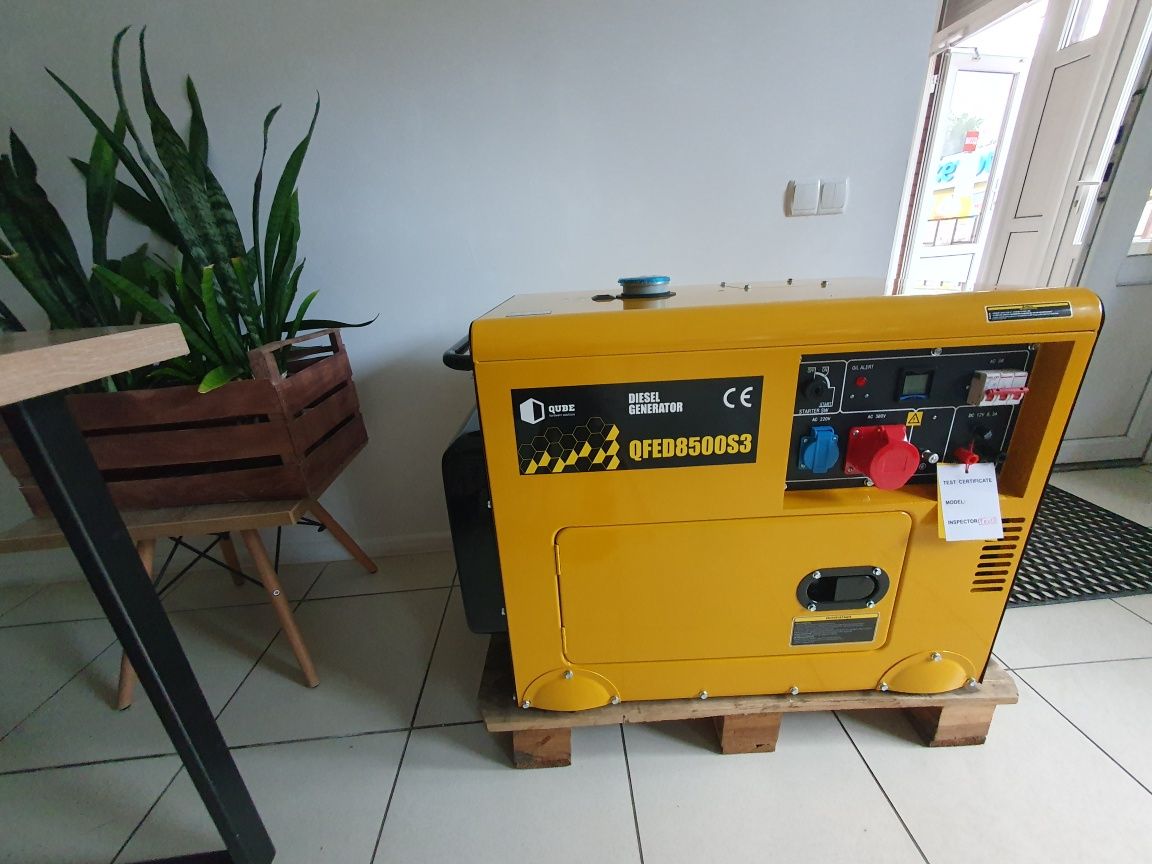 Новий Генератор дизельний трьохфазний 220/380 В. QUBE QFED8500S3
