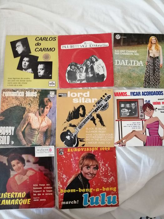 lote 8 discos vinil single