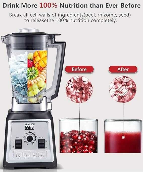 AMZCHEF Blender Smoothie Maker  2000 W