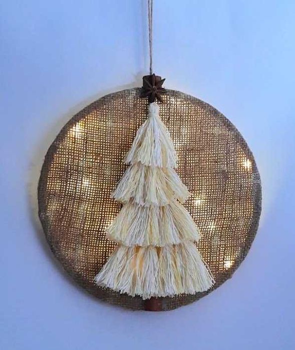 Еко картина ялинка, на новий рік, еко подарунок, сувенір, підвіска