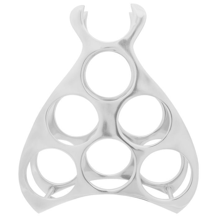 vidaXL Stojak na wino srebrny 38 x 33 x 13 cm aluminium