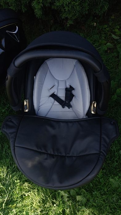 Wózek czarny złoty wielofunkcyjny fotelik  głeboki spacerówkaka