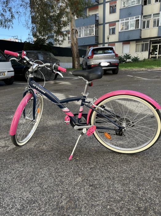 Bicicleta BTWIN original 500 azul e rosa semi nova