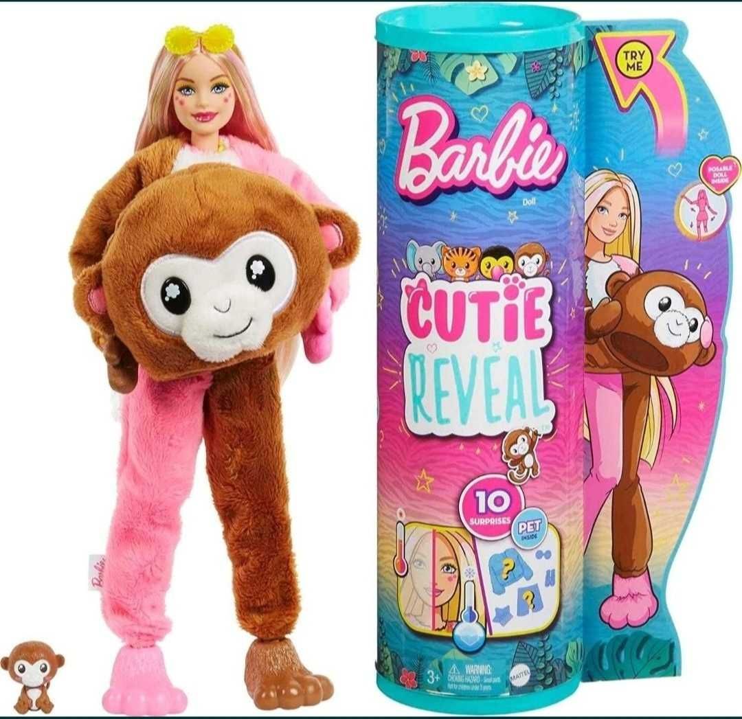 Лялька Barbie Cutie Reveal Fashion Doll - Jungle Series Monkey Plush