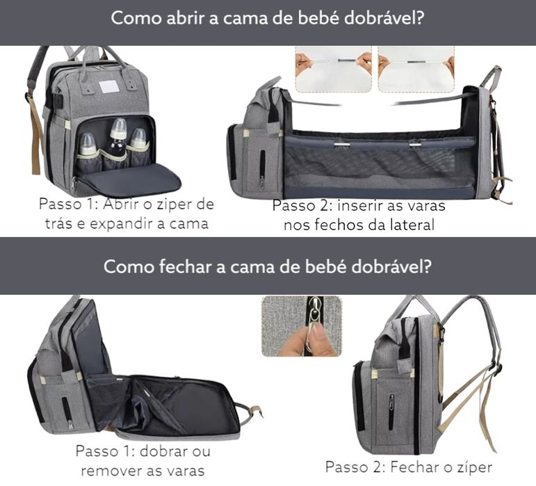Mochila maternidade com USB - baixa de preço