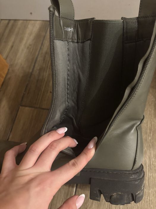 buty za kostkę khaki