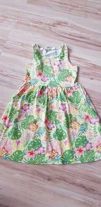 Letnia sukienka w kwiaty H&M dziewczynka rozm. 122/128