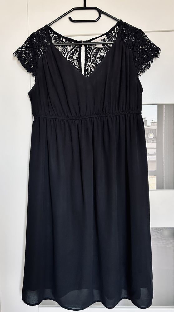 Sukienka ciążowa wizytowa letnia H&M Mama koronka 38 M