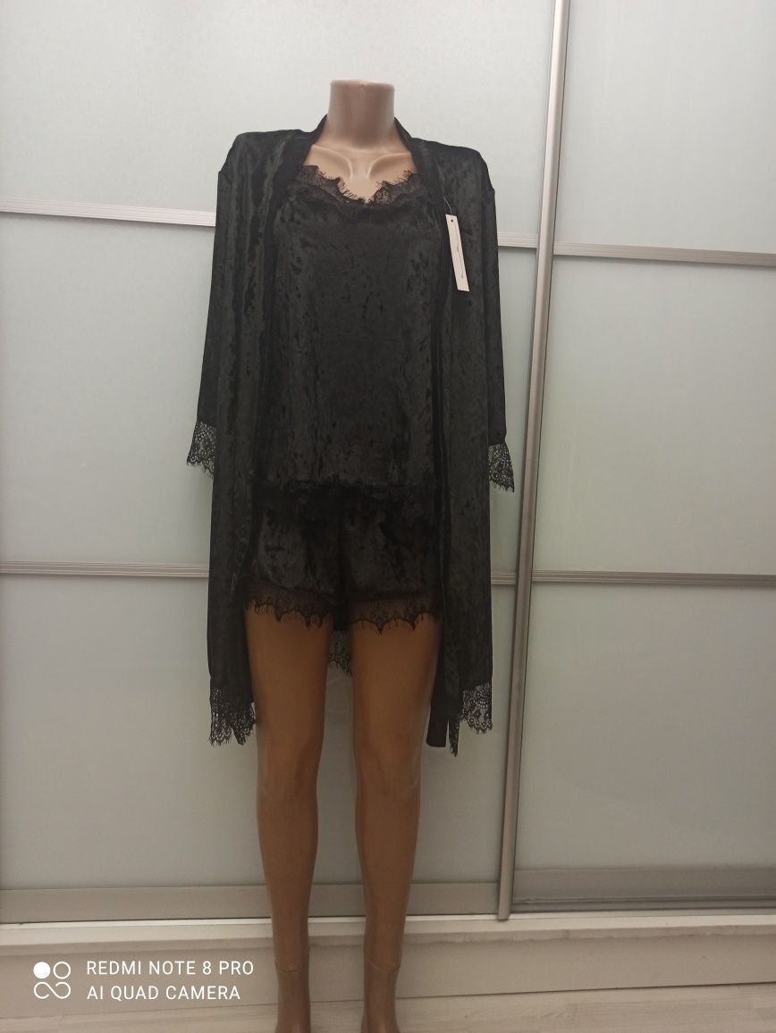 Делорас, комплект жіночий теплий 4 (халат з поясом, майка,шорти, штани