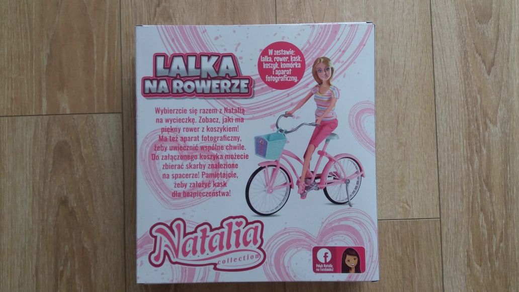 Natalia - lalka typu Barbie na rowerze + akcesoria.