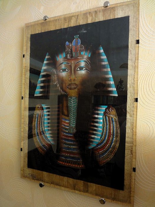 Папирус "Золотая маска фараона Тутанхамона"(Египет) Оригинал!