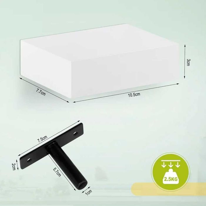 6 szt półka mini samowisząca biała