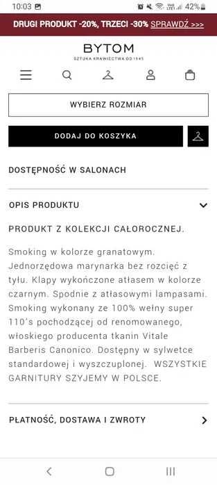 Sprzedam smoking z koszulą oraz pasem.