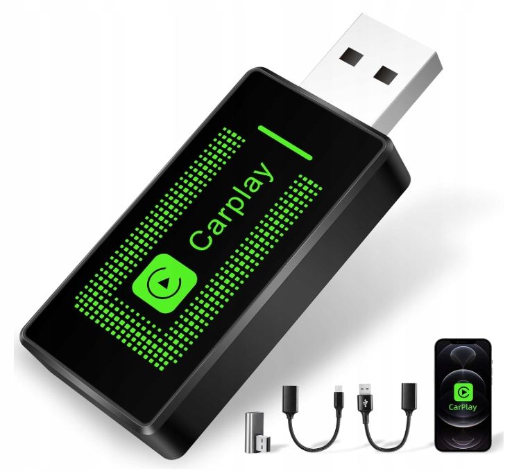 Bezprzewodowy Adapter CarPlay Plug & Play USB-C iPhone iOS 10+