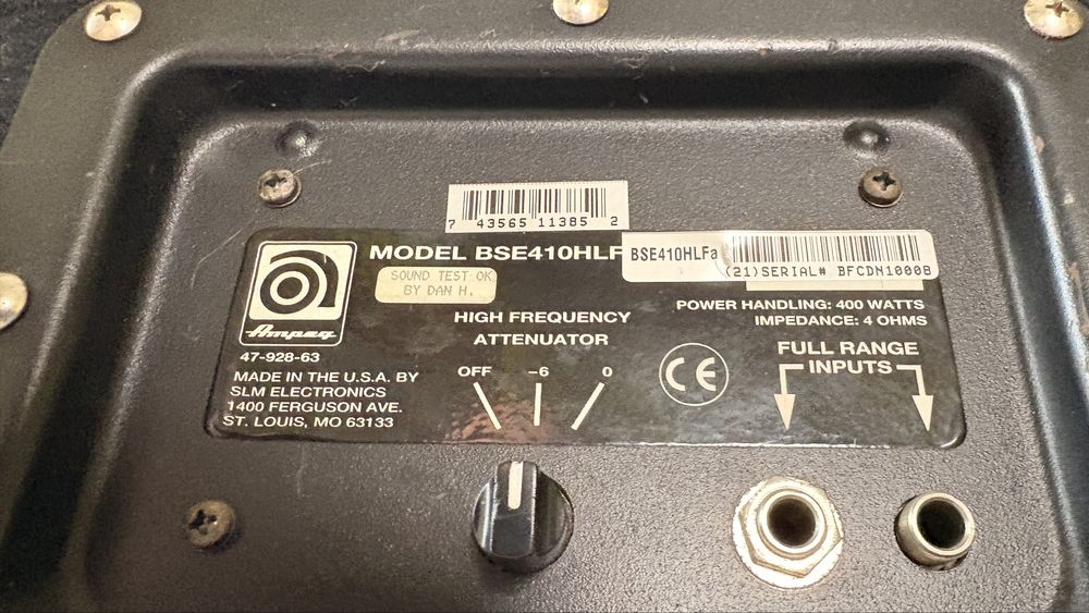 Ampeg BSE410HLF 400вт 4x10" Bass Speaker Cabinet
