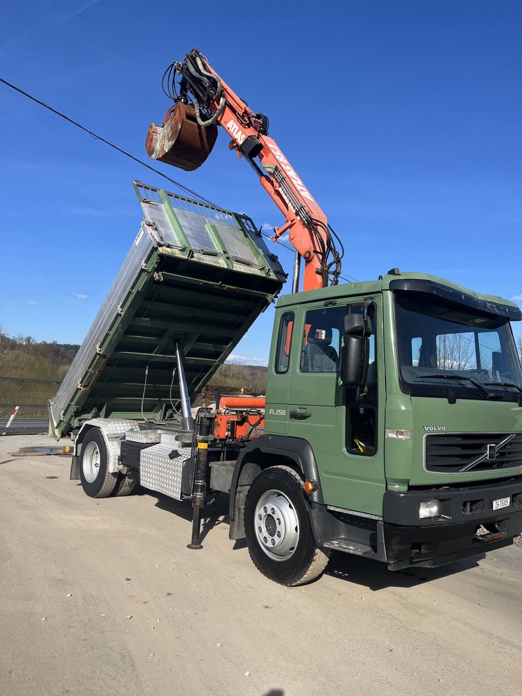 Volvo FL 6 250 4x2 kiper wywrotka HDS Atlas 85.1 dźwig