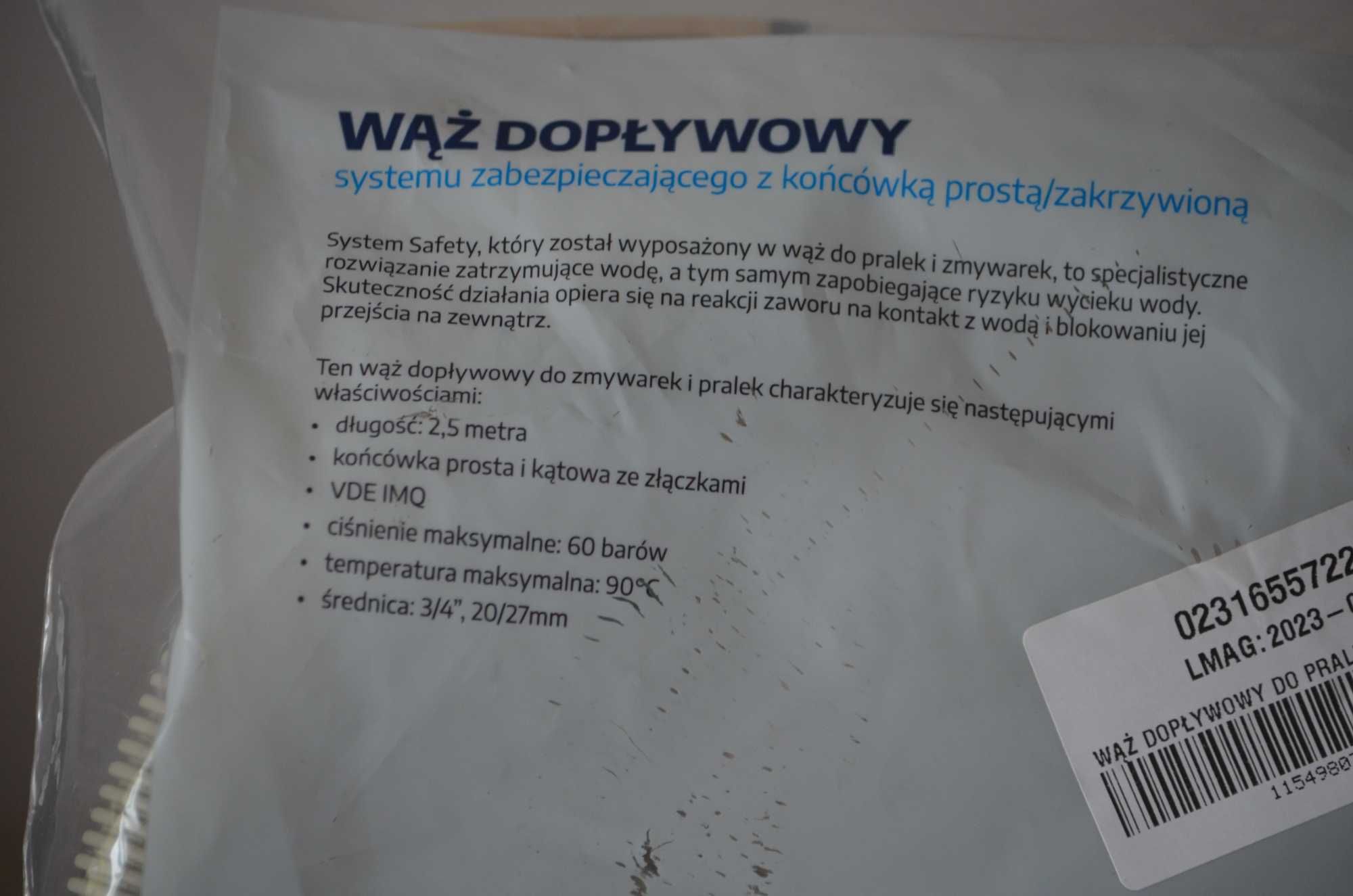 Wąż dopływowy Vogel  aquastop