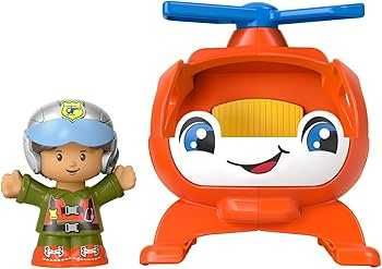 Fisher-Price Little People pomarańczowy HELIKOPTER +FIGURKA GTT72